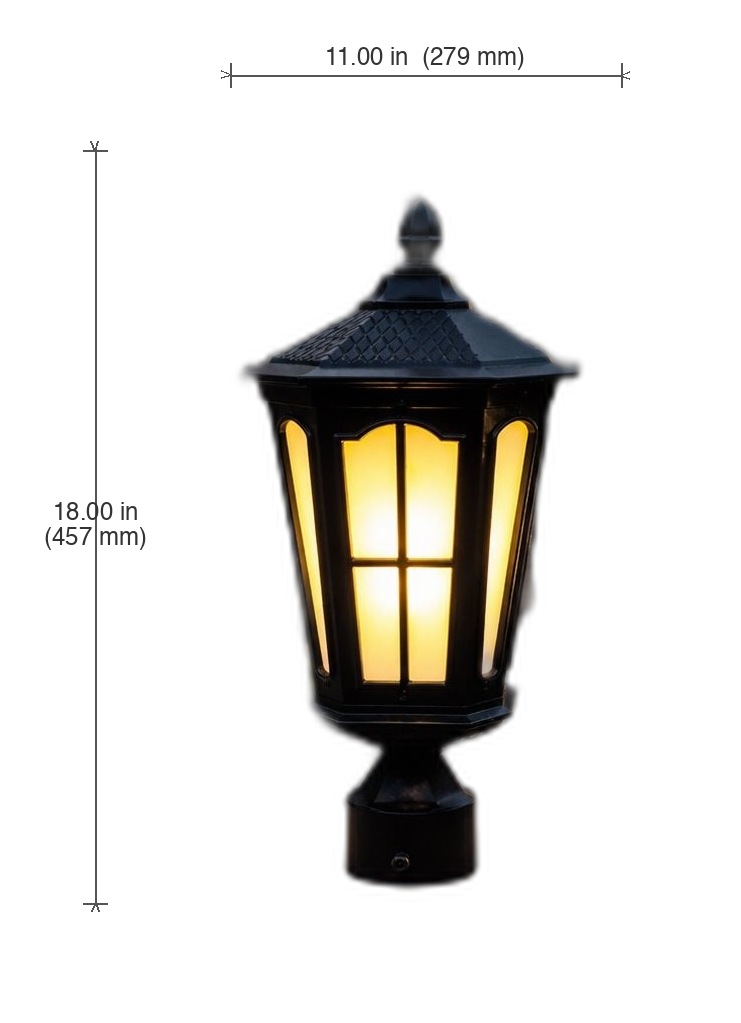 Padma Hexagonal Die-Cast Gate Light 1130 (PGL 1130) — cast-aluminium gate lights in Matte Black