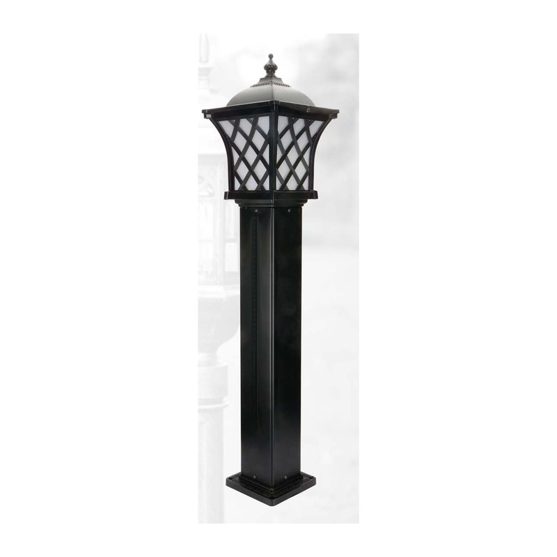 PPL 5034C, cast-aluminium pole lantern in Raw Grey